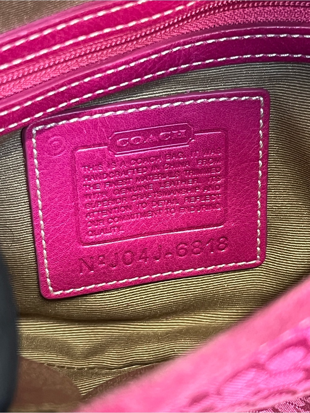 Coach 6818 SMALL Vintage Pink Soho Y2K Signature C Canvas & Suede Bag Rare - Picture 8 of 16